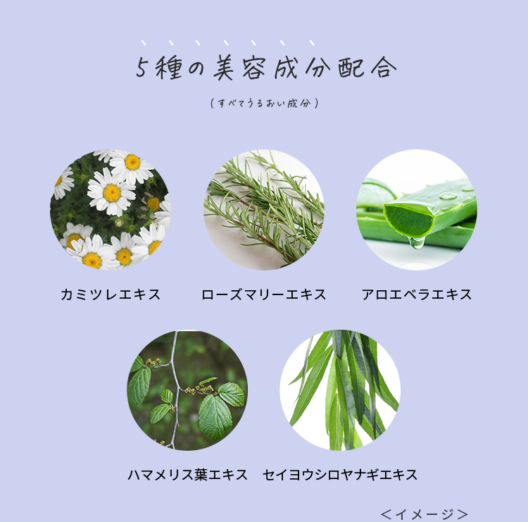 5種類の美容成分配合(すべてうるおい成分)